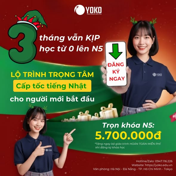 Học Tiếng Nhật N5 Cấp Tốc Trong 3 Tháng – Kịp Du Học Nhật 2026 Cùng Yoko