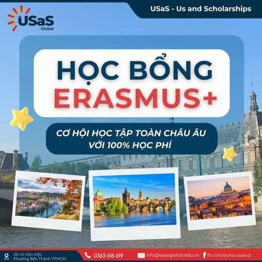 Học Bổng Erasmus+ 2026 – Cơ Hội Học Tập Toàn Châu Âu Với 100% Học Phí & Trợ Cấp Sinh Hoạt