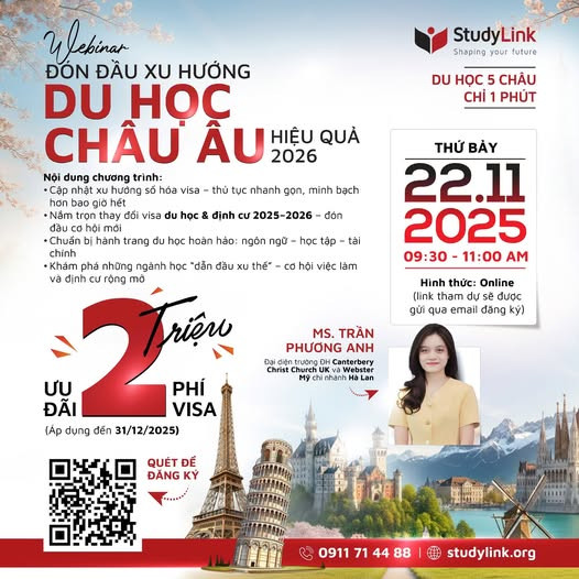 Du Học 5 Châu 2026 – Webinar Tư Vấn Lộ Trình & Học Bổng