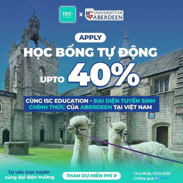 Du Học University of Aberdeen: Học Bổng Upto 40%, Không Viết Luận